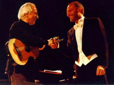 John Williams and conductor Carlo Barone
